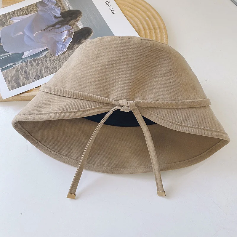 

New Four Seasons Universal Women's Solid Color Fisherman's Hat Outdoor Sports Sunscreen Breathable Adjustable Cotton Cap