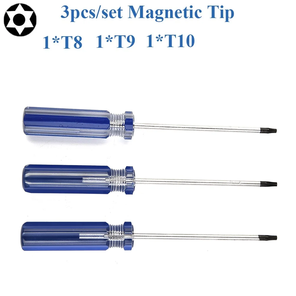 

Отвертка Torx T8, T9 и T10, Прецизионная Магнитная безопасная отвертка для резьбы безопасности, открытие для ремонта отверстий для PS3