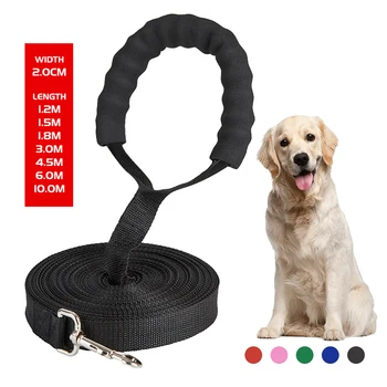 new long dog leash rope comfortable sponge handle pet lead belt outdoor training dog lanyard for.jpg