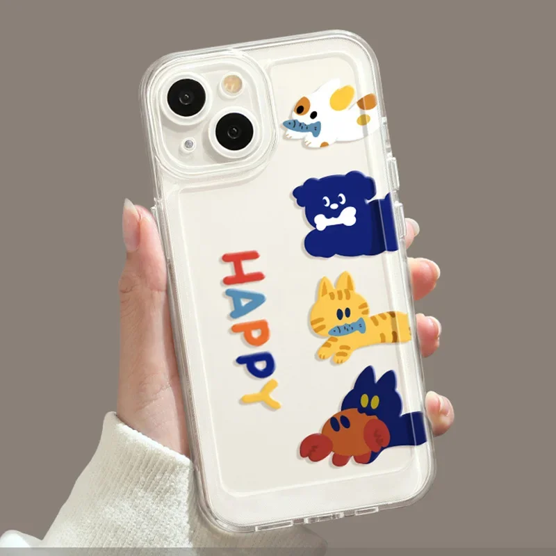 Cute Cartoon Tiger Cat Transparent Phone Case - Clear Protective Cover s
