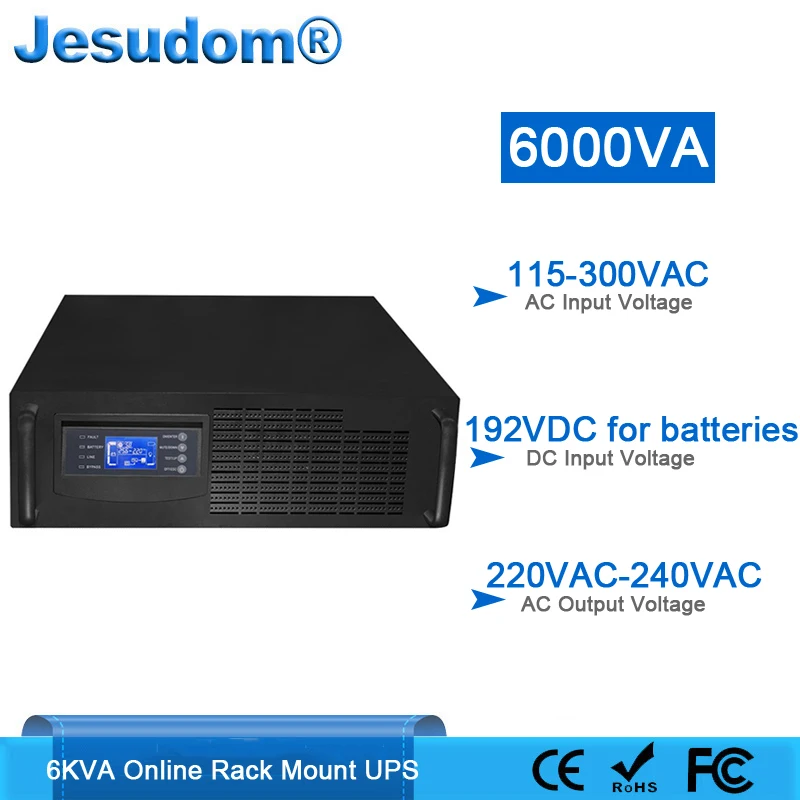On line 6kva rack mounted ups lcd display true double conversion