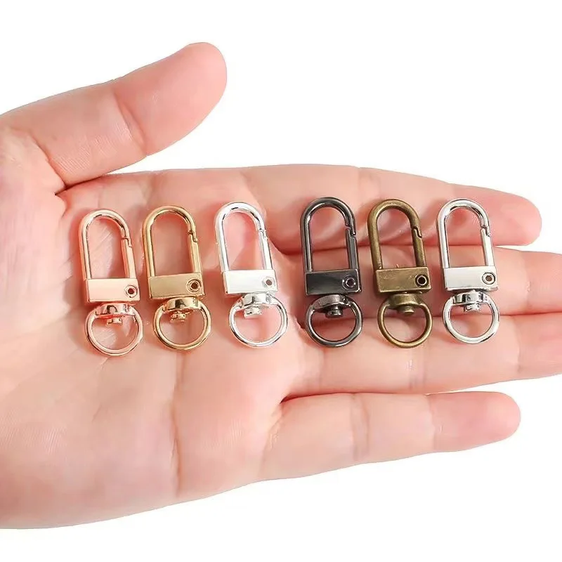 Metal Lobster Claw Clasps 10/20/50PCS Swivel with Rings Lobster Clasp Hooks Metal Clasps For DIY Handbag Belt Strap Dog Buckle Keychain Accessories