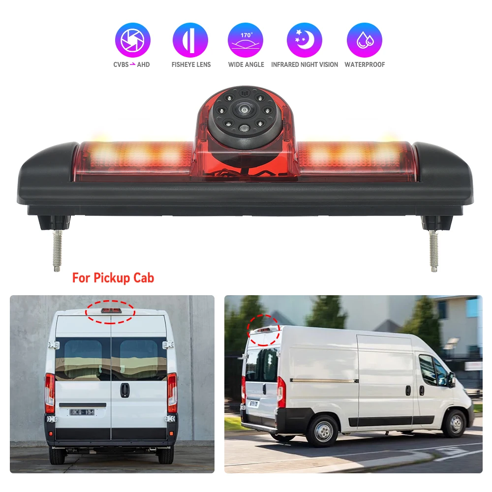 MJ두드 170 ° 자동차 AHD 1080P 브레이크 라이트 FIAT Ducato 후면보기 카메라, CITROEN Jumper PEUGEOT Boxer 2006-2015 용 7 모니터 포함