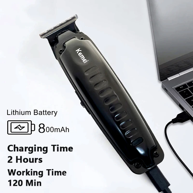 Kemei KM-1579 Electric Hiar Clipper Professional Cordless Hair Trimmer Barber USB Rechargeable Haircut Machine Mens Clipper 4