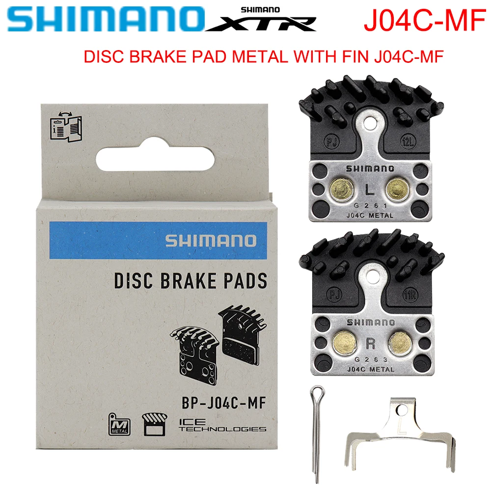 Shimano Xtr Pastiglia Freno A Disco Mentale Con Aletta J04C-Mf Per Pastiglie Freno Bicicletta Serie Xtr Slx Deore Per M8100 M7100 M6100 Originale