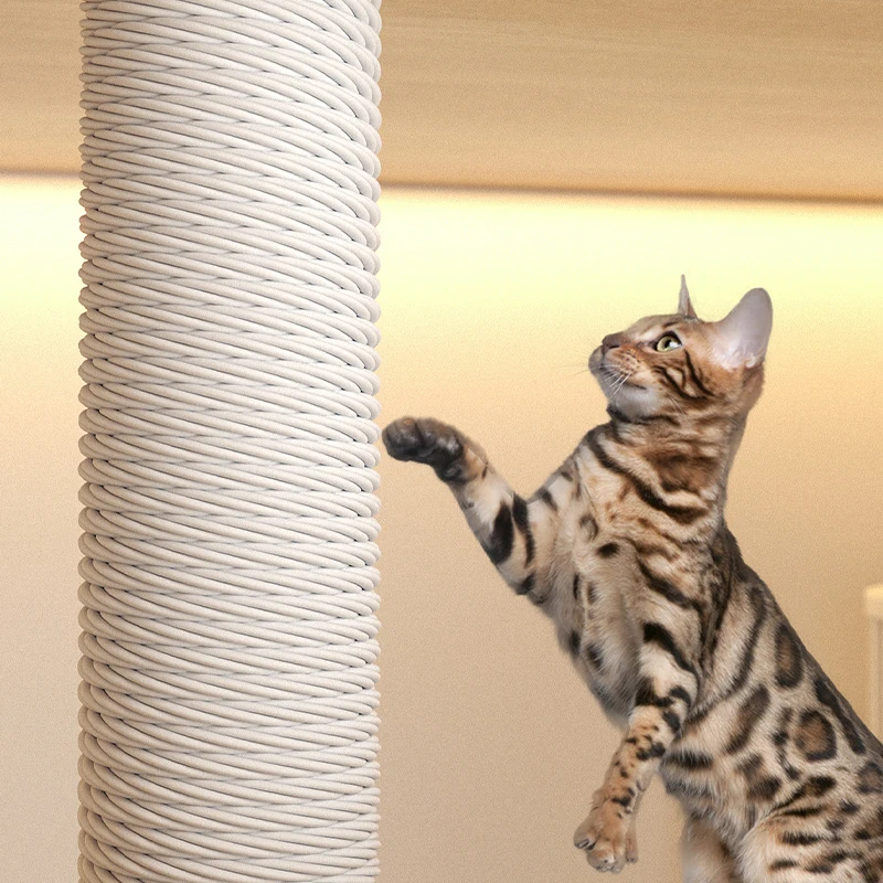 High Quality Fashion Breathable Large Space Pet Cat Castle Tree Houses Indoor Cats Villa House With Scratching Board
