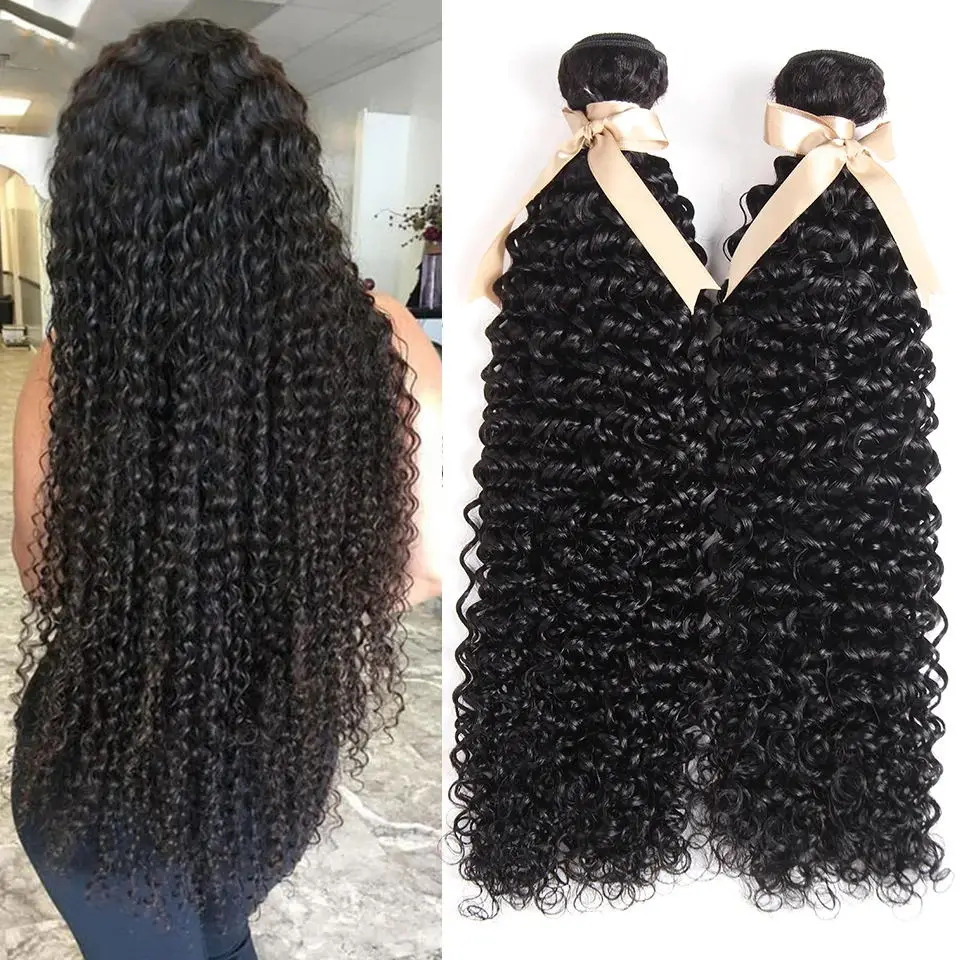 Human Hair Extensions Indian Kinky Curly Bundles Natural Color 1//3/4 Bundles Deal Jerry Curly