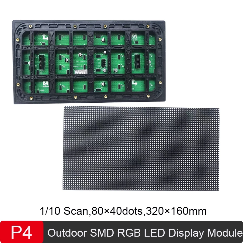 P4 Outdoor Rgb Led Screen Module 320*160Mm 1/10Scan Smd1921 Video Wall 80 * 40Dot Led Panel Outdoor Waterproof Ip65