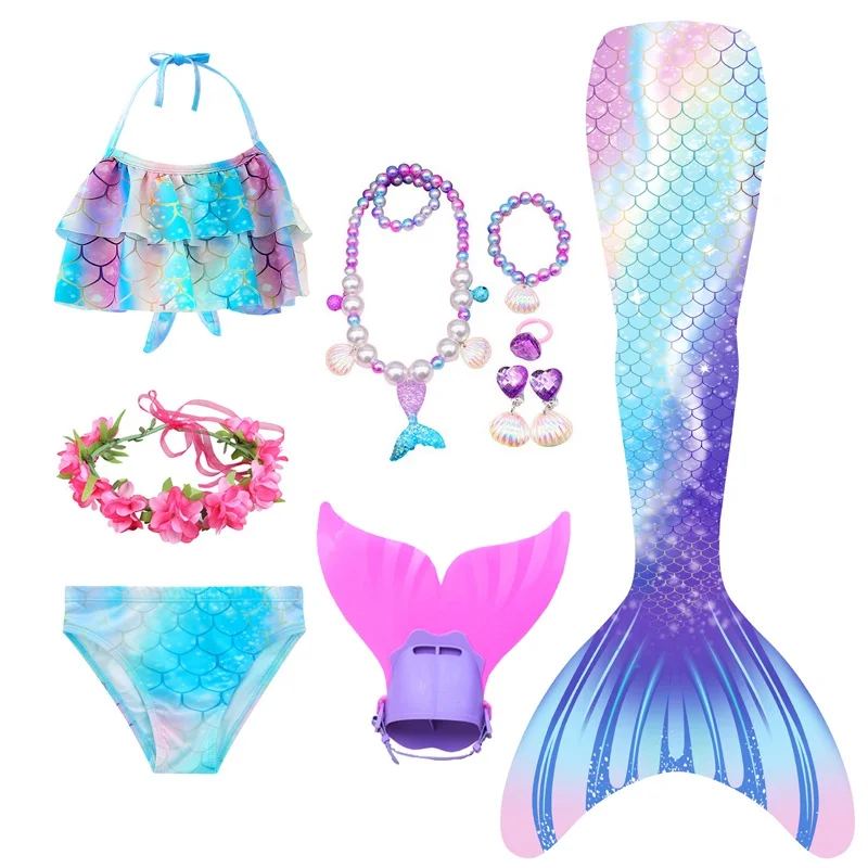 sexy halloween costumes for women Girls Swimsuits Mermaid Tail Cosplay Mermaid Costume Swimming With or No Monofin Kids Swimmable Children Swimwear Dress vampire costume women