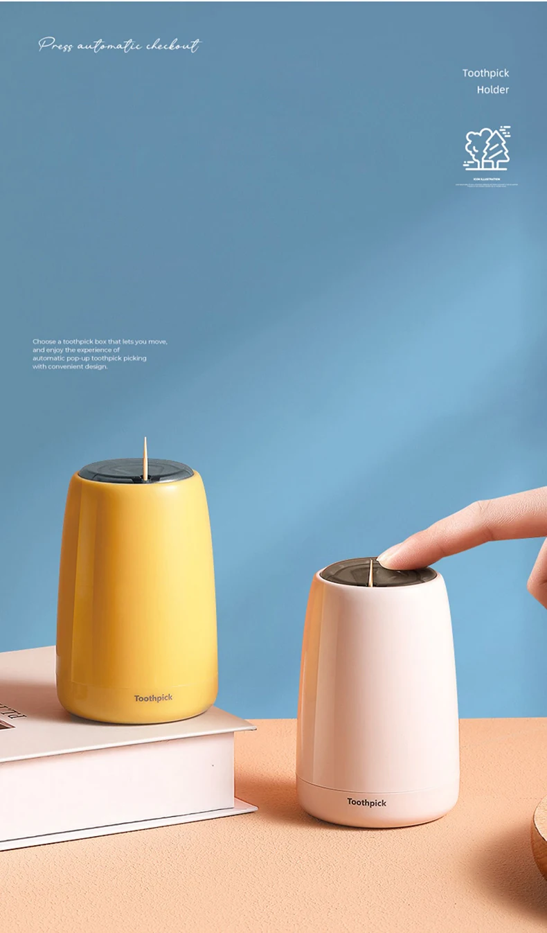 Description Picture 5 of itemAutomatic Pop-up Toothpick Jar Creative Toothpick Box Home Small And Portable Press Pop-up Toothpick Holders
