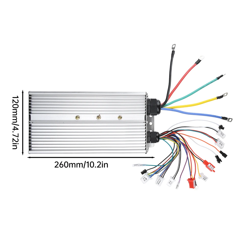 Controller brushless intelligente 48V 60V 72V 84V 5000W per motore BLDC/bici elettrica/ebike/triciclo/moto - immagine 3