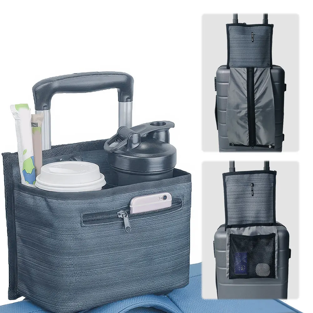 Oxford Cloth Travel Luggage Cup Holder with Multiple Pockets