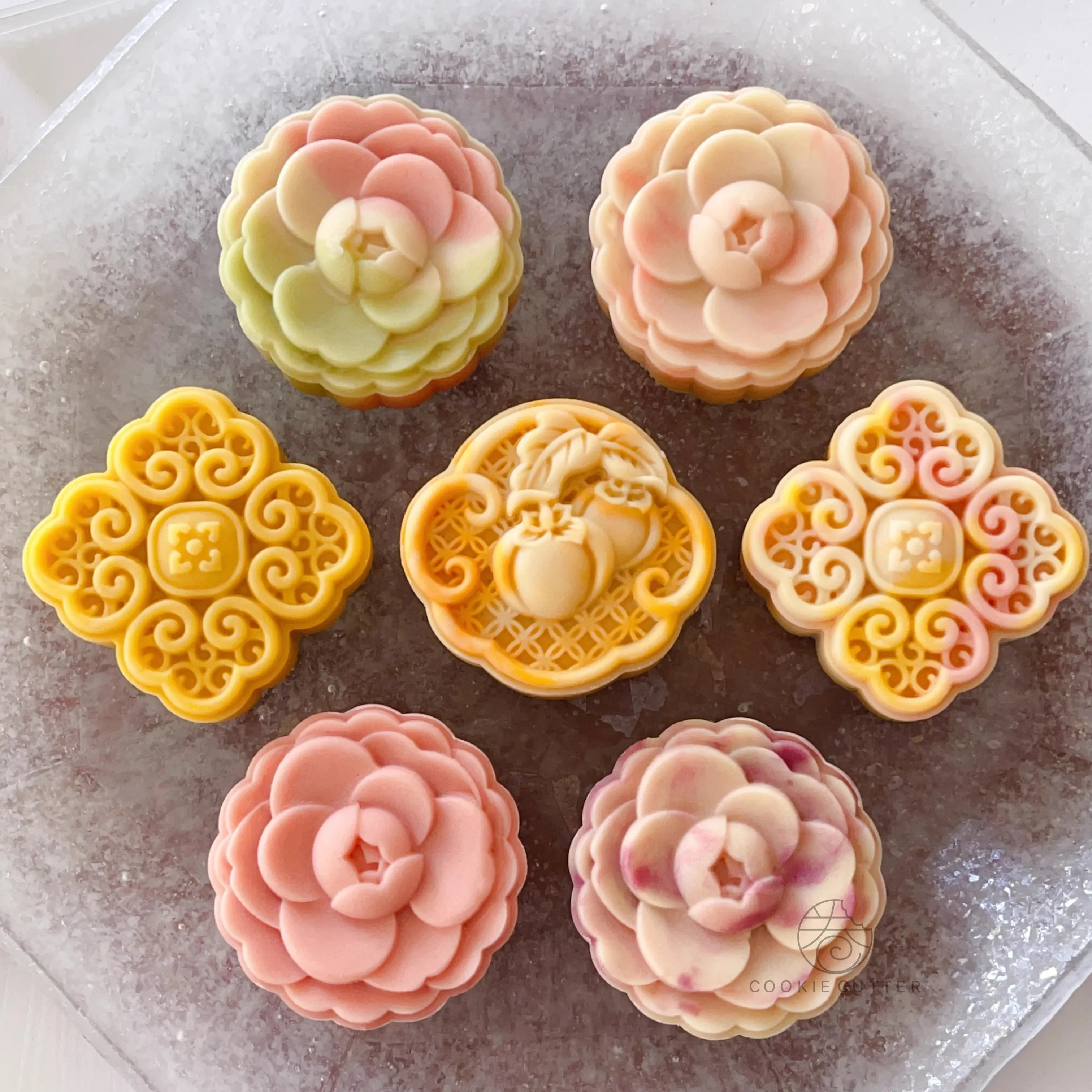 75g Square Persimmon Mooncake Hand Press Mold Fruit Shape