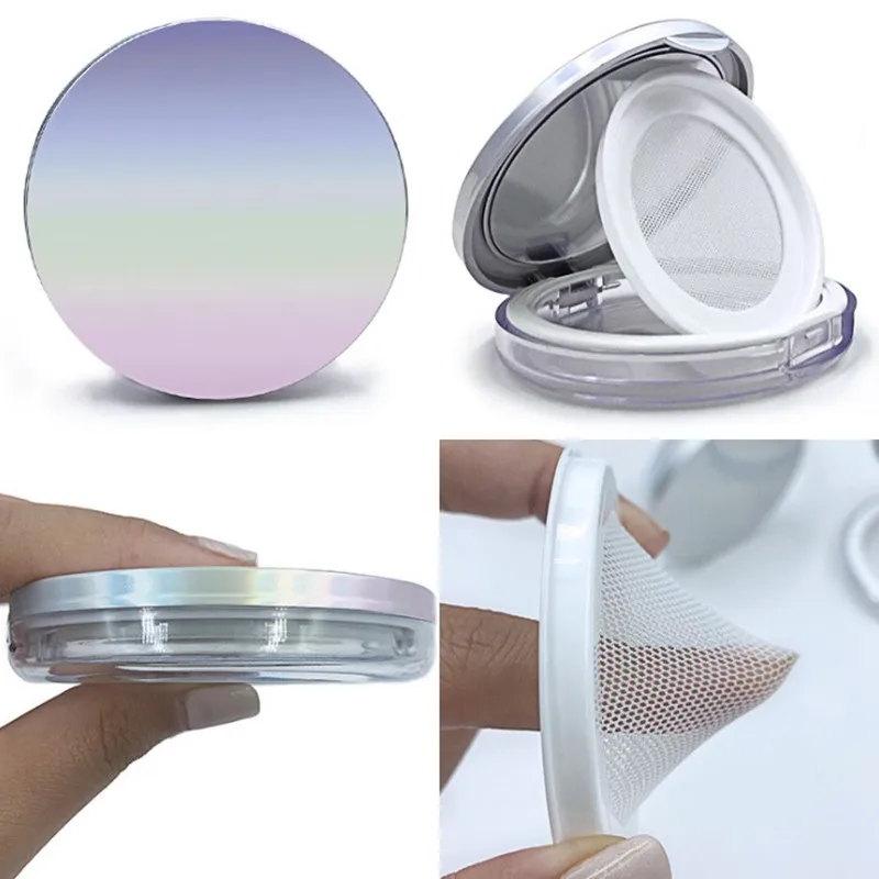 Travel Portable Plastic Powder Box Handheld Empty Loose Powder Pot with Sieve Cosmetic Travel Makeup Jar Sifter Container