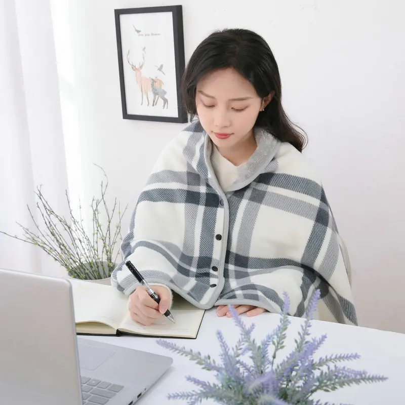 New Multifunctional Office Nap Blanket Home Shawl Blanket Buckle Lazy Air Conditioning Knee