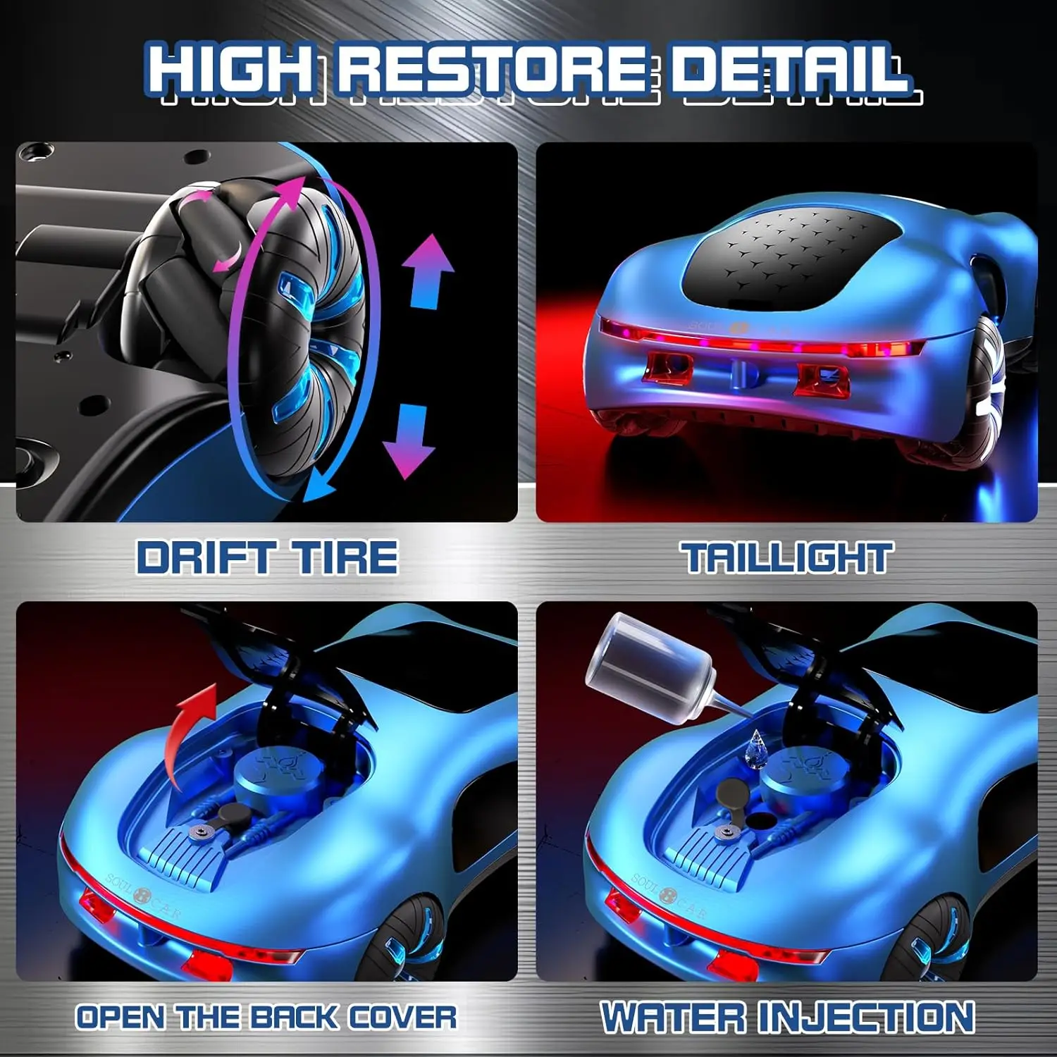 Cool stunt remote-controlled sports car with sound waves, music dual sensing, gesture sensing, remote-controlled toy cars, toys 3