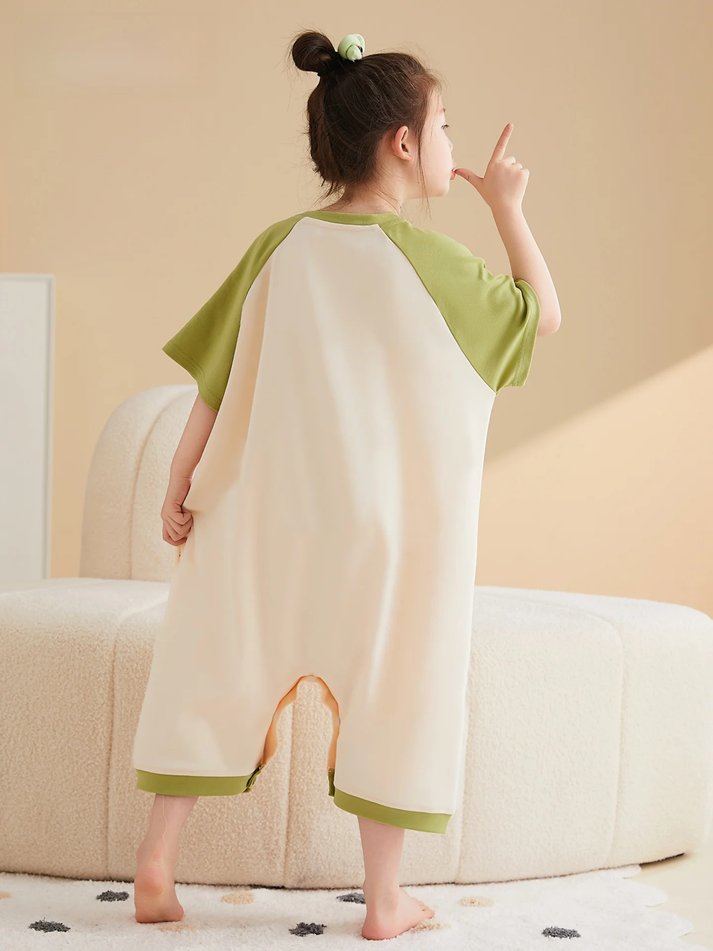펜텡 키즈 카툰 수면복 원지 코튼 홈웨어 안티킥 블랭킷 중대형 아동 여름용 가벼운 루즈핏