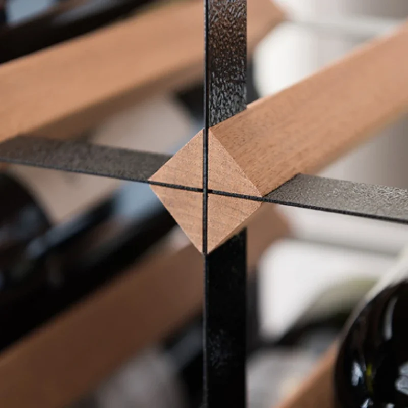 Fashion Styles Red Wine Rack Ornaments Solid Wood Wine Cabinet Bottle Storage Rack Grid Bracket for Home Decor #IV0025
