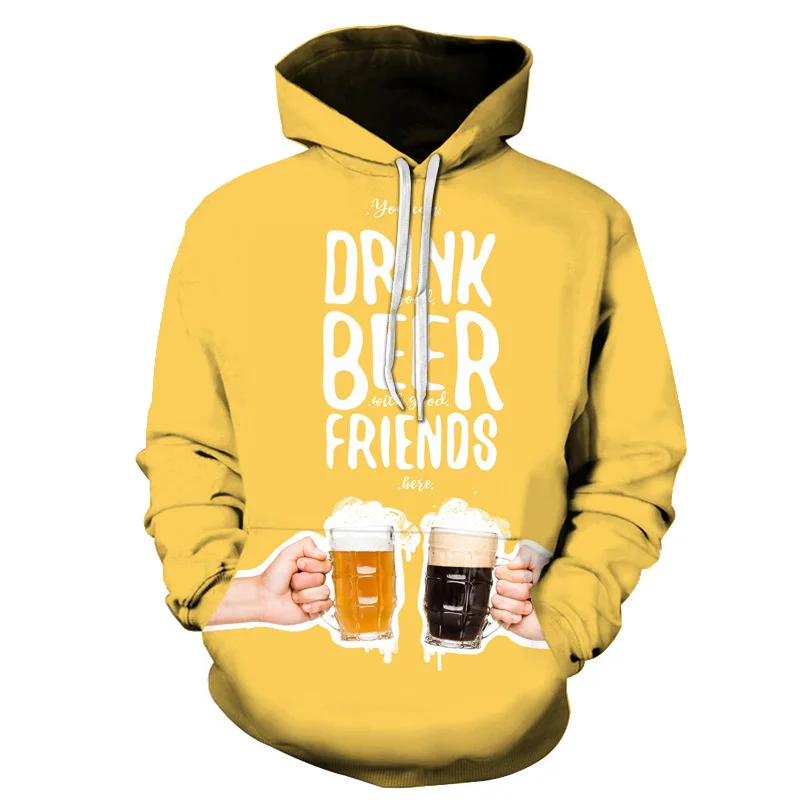 

Beer Graphics 3d Print Men/Women Laxity Hoodie Casual Oversized Pullover Fashion Popular Streetwear Trend Hip Hop Men Clothing