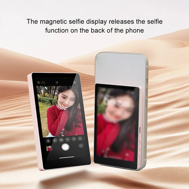 Magnetic Phone Selfie Monitor Screen for Smartphone Rear Camera Selfie Vlog Live Stream for iPhone Android phone