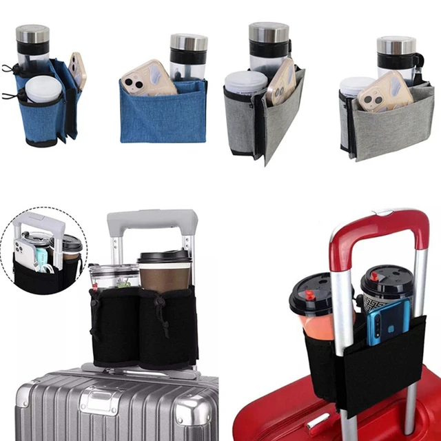 Luggage Travel Cup Holder Suitcase Cup Holder Free Hand Travel Luggage  Drink Holder DurableOxfordCloth Fits All Suitcase Handles - AliExpress