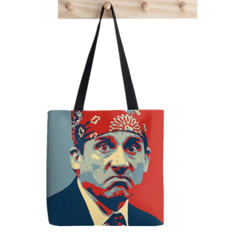 Women Shopper bag The office tv show Dwight Schrute Diptych Bag Harajuku Shopping Shopper Bag girl handbag Shoulder Lady Bag