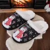 Christmas Snowman Slippers Flat Thermal Slippers Comfortable Fluffy Snowman Slippers Anti Slip Cute Furry Slippers for Men Women 1
