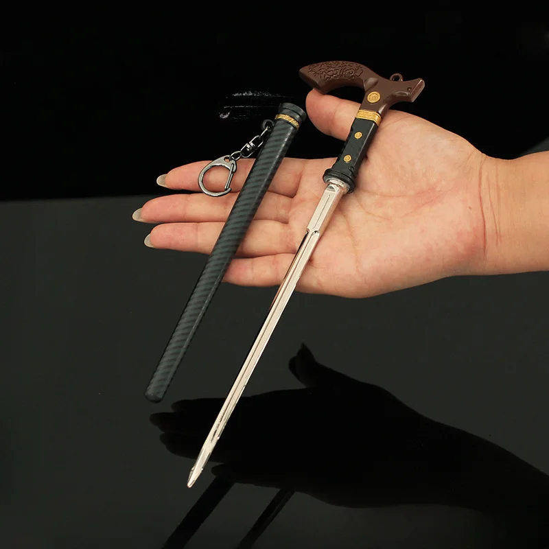 Doss Judgment Cane Sword Weapon Model Alloy Toy Sheath Sword Keychain Ornament Living Room Decoration  Home Accessories