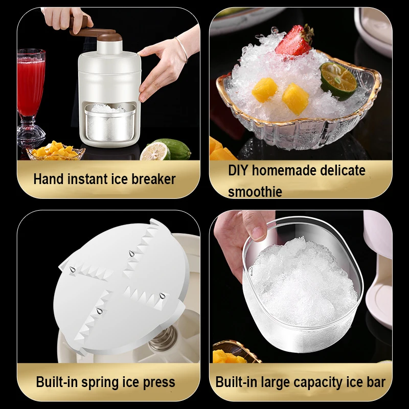 Manual Ice Crusher Smoothies Hail Ice Breaker Fast Ice Crushing Portable Shaved Ice Machine For Kitchen Gadgets Ice Blenders