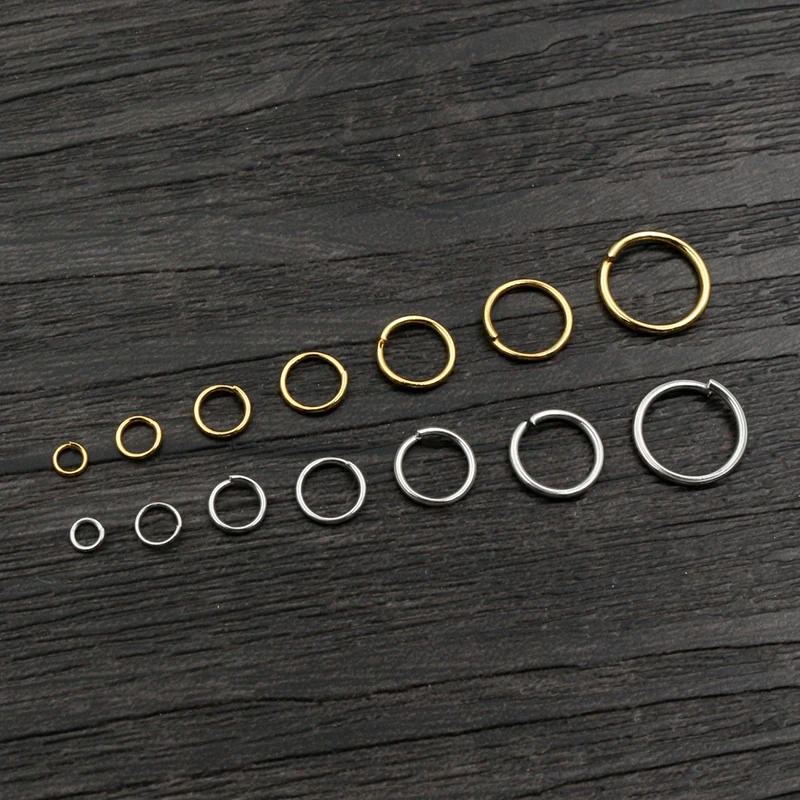 200pcs 3/4/5/6/7/8/10mm Stainless Steel Gold Color Split Jump Rings DIY Jewelry Findings Open Single Loops for jewelry making