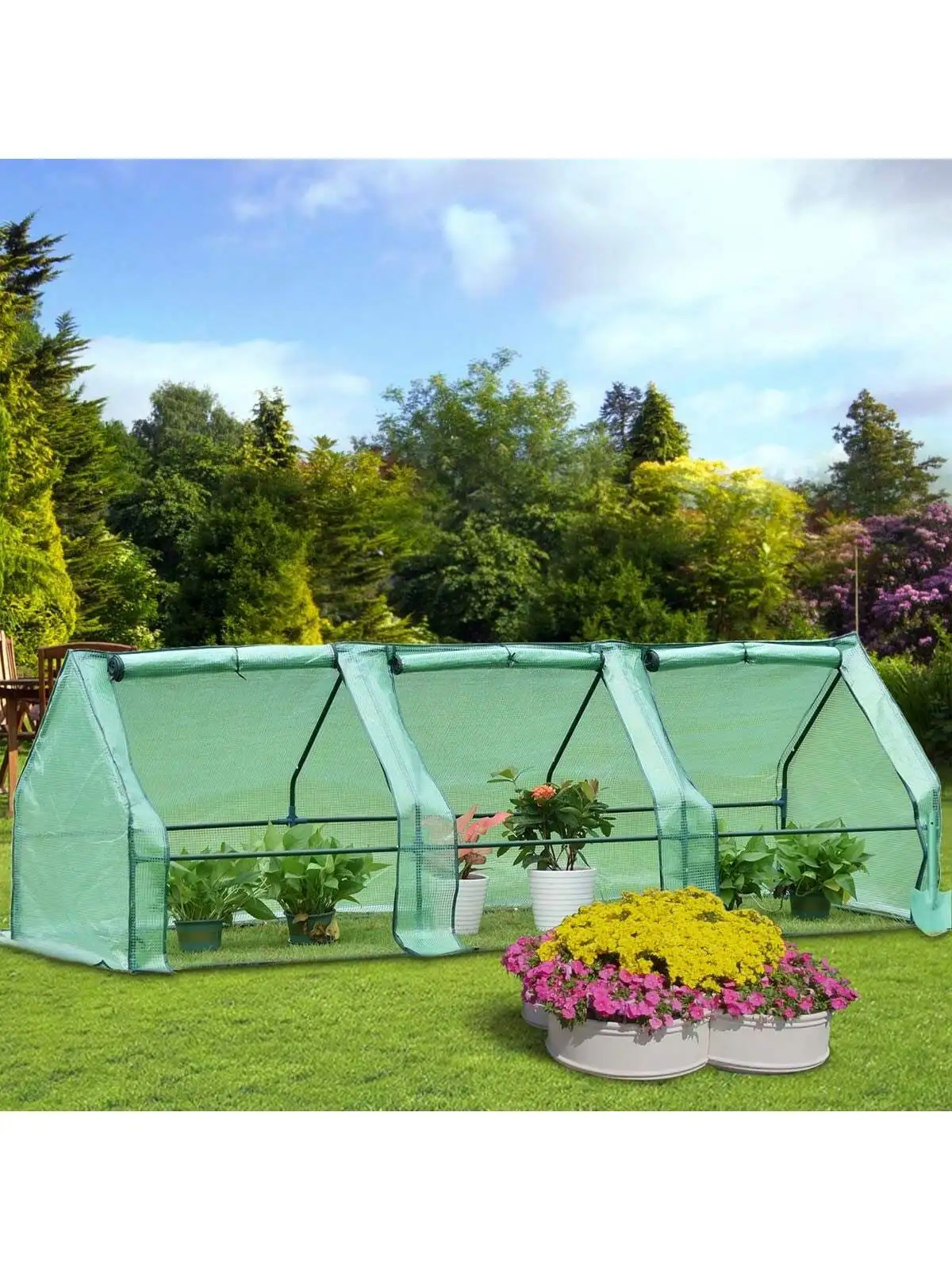 

Mini Green House,Square-Opening Conservatory,Flower Plant Winter Keep Warm Balcony Garden Conservatory