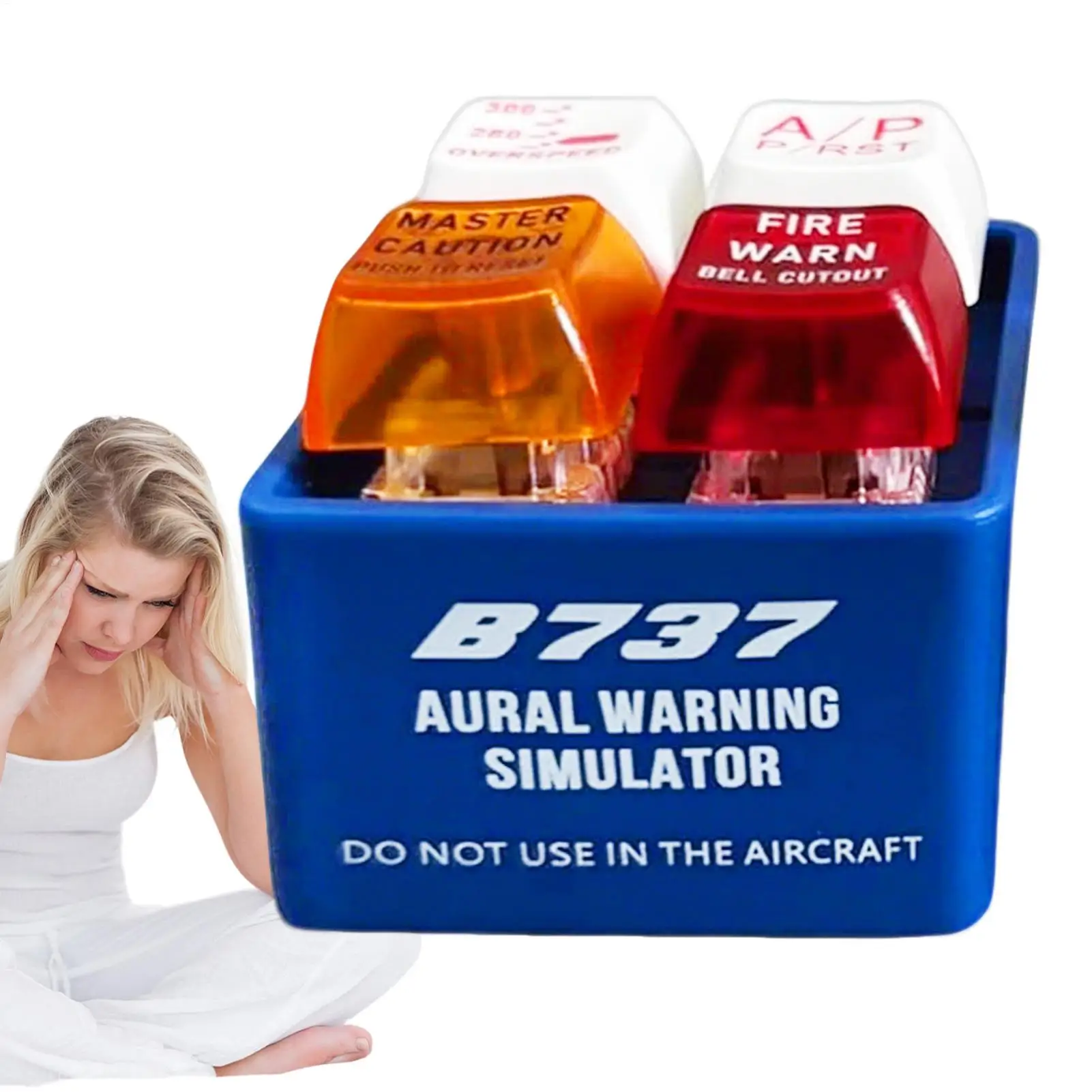 Pilot and Crew Alert Keychain Egpws Warning Sound Simulator Aviation Cockpit Safety Button Glowing Emergency Alert Keychain