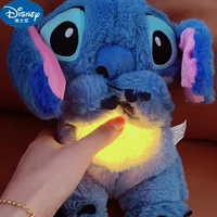 Disney Stitch Baby Sleeping Companion Sound Soothing Musical Plush Toy With Air Bag Doll Breathing Toys Gifts Kawaii Toys 1