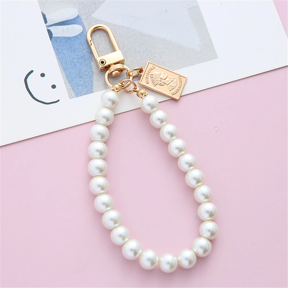 Elegant Simulated Pearl Key Chain Beaded Bag Pendant