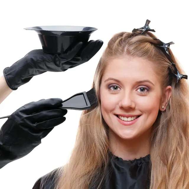 Hair Dyeing Tools Set Home Salon Hair Dyeing Brush Hair Dyeing Cream Bowl Coloring Brush Comb Earcap Clips Dyeing Cape Kits 3
