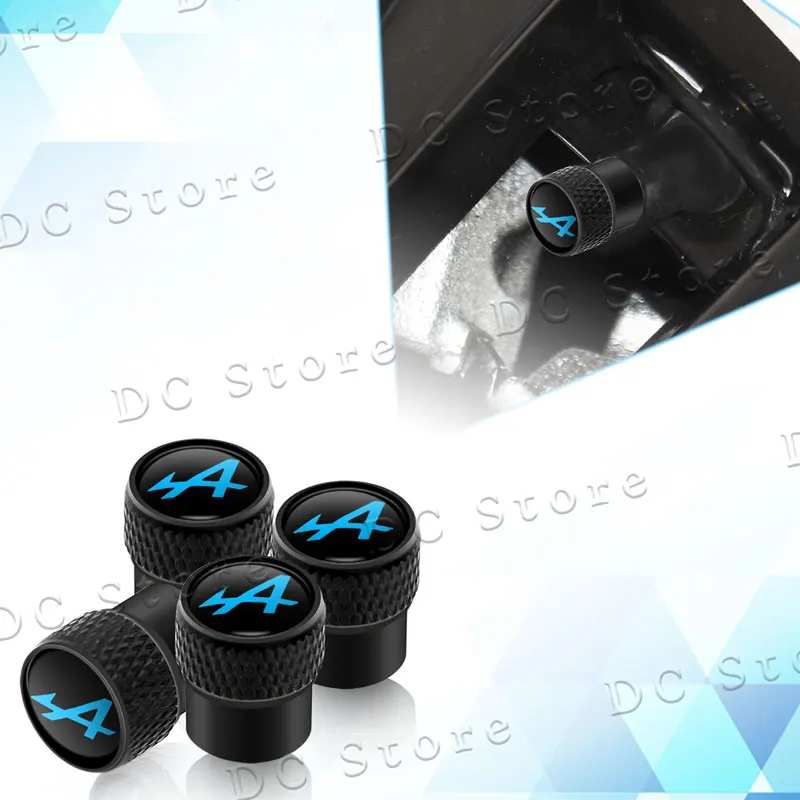 4Pcs A Metal Car Wheel Tire Valve Caps Tyre Rim Stem Cover Dustproof Decor For Alpine Megane 3 4 5 Duster Espace Logan Clio tire valve caps,tire valve cap,tire stem cover