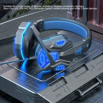 Cuffie Cuffie da gioco cablate Cuffie overear con isolamento acustico con microfono. Controllo del volume Surround per PC PS4 PS5 XBOX