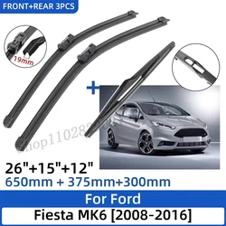 Premium Windshield Wiper Blade Set - Front & Rear, 26+15+12 - Enhanced Visibility & Performance (Black)