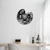 Weed Leaf Retro Music Album Wall Clock for Bedroom Man Cave Decor Weed Marijuana Leaf Carved Music Album Vinyl Record Wall Clock 4