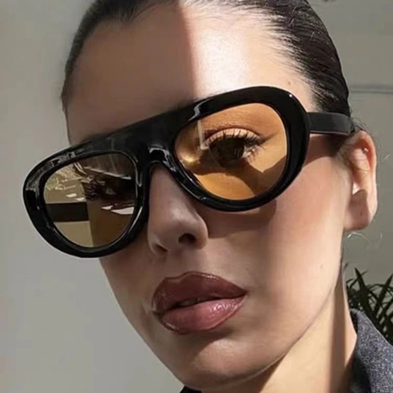 Vintage Luxus Marken-Designer Übergroße Piloten-Sonnenbrille für Damen und Herren Großer Rahmen Winddicht Populäre Punk-Sonnenbrille UV400 – Detail 2