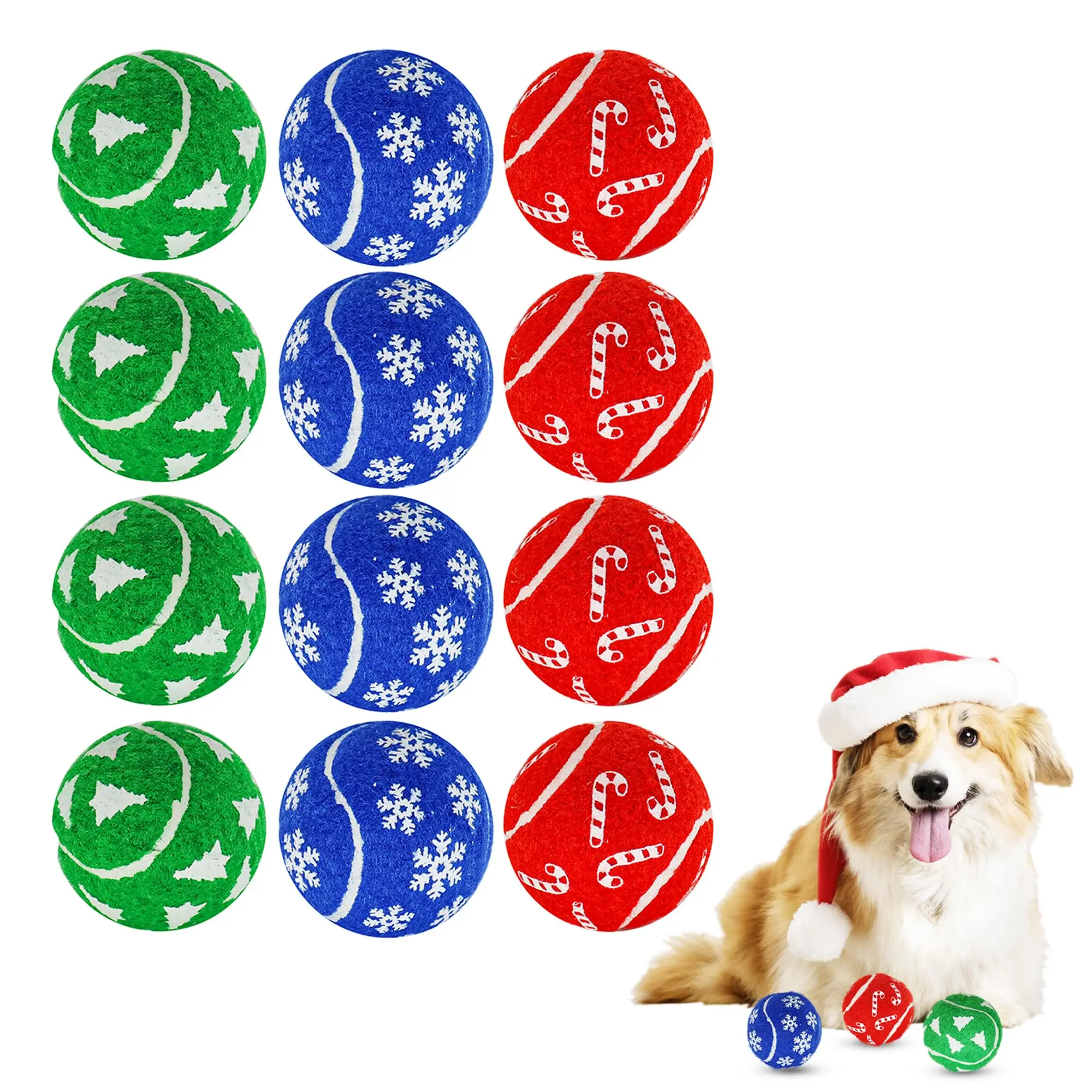 insum312PCSChristmasTennisBallsforDogs25AggressiveChewers
