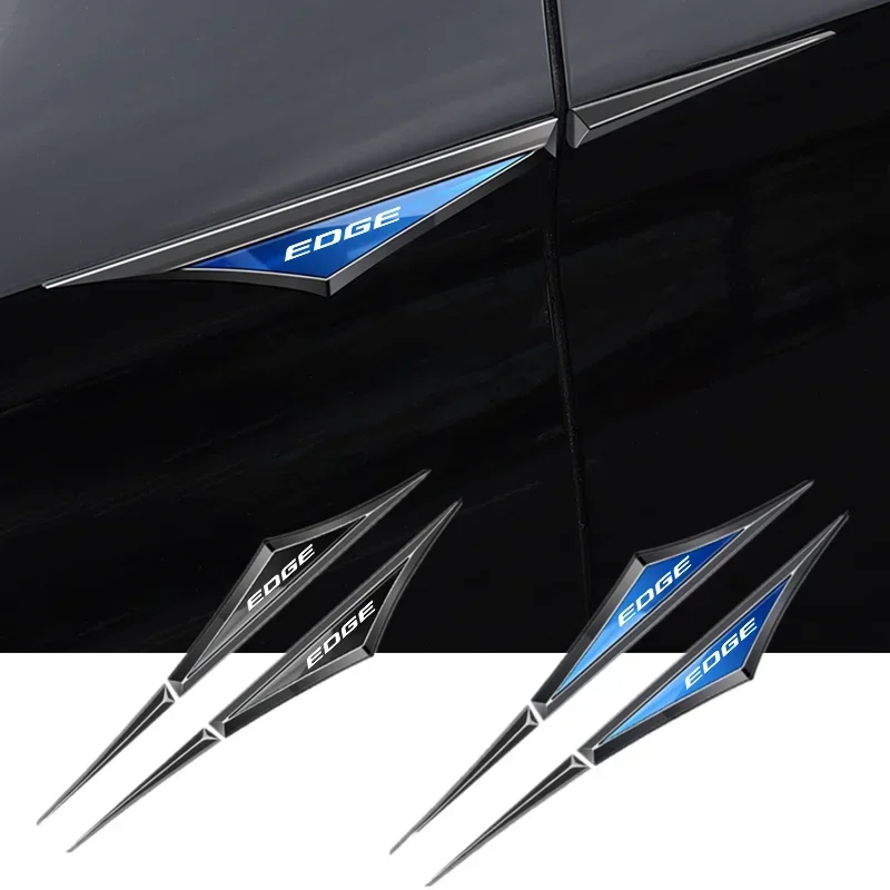 

2Pcs Car Body Metal Waterproof Sticker Car Door Fender Side Blade Badge For Ford Edge 2015 2016 2017 2018 2019 Auto Accessories