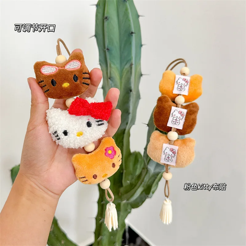 산리오 블랙 스킨 헬로 키티 인형 매력 펜던트 장난감, 수제 직조 자동차 장식품, 소녀 하트 가방 장식, 어린이 크리스마스 선물