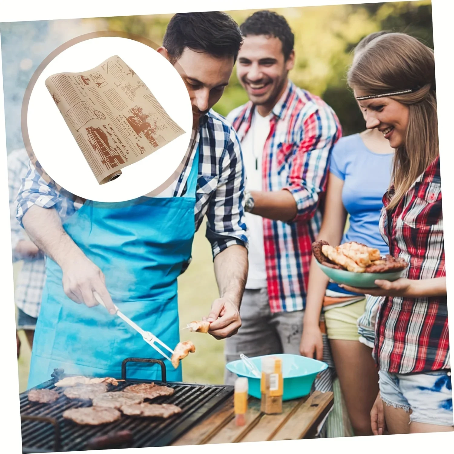 1 Roll of Vintage Newspaper, Disposable Sandwich Wrapping Paper, Anti Stick Baking Baking Tray Oil Paper, Bread Paper