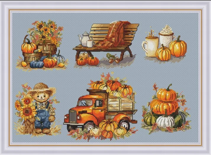 Autumn 44-34 Cross Stich Set Counted DIY Kits Fridge Refridgerator Magnets Home Decor cross stitch kit cross stitch tools