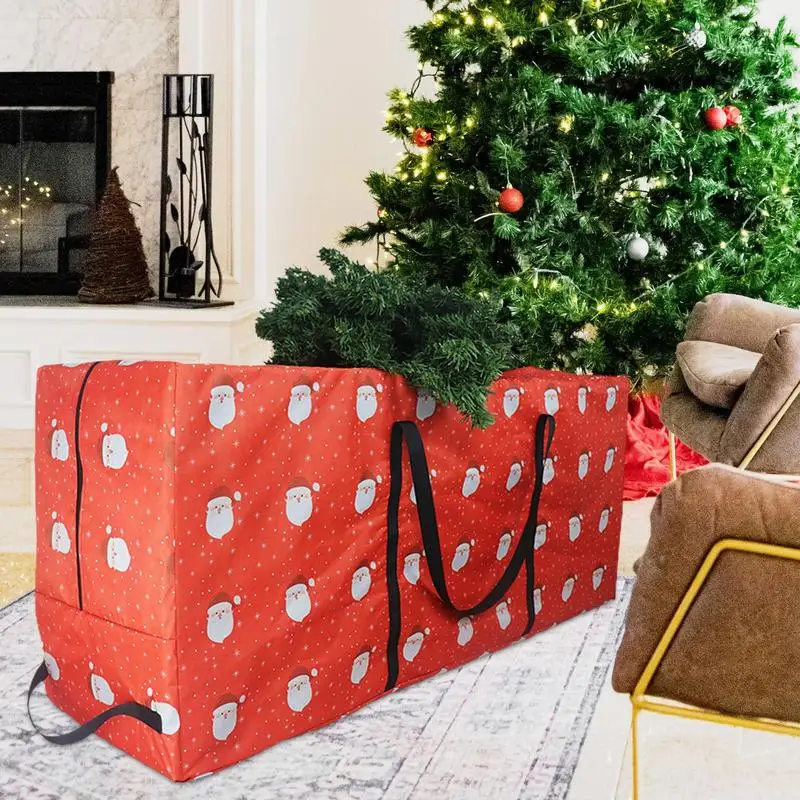 Large Christmas Tree Storage Bag Oxford Fabric With 4 Handles Waterproof Xmas Tree Storage Bags Easy Carrying And Transport christmas tree storage bag