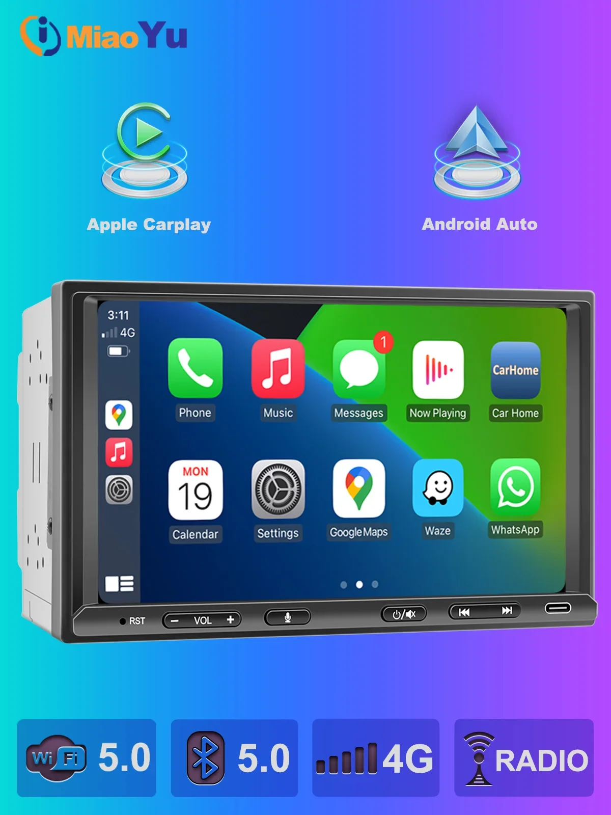 

7 Inch CarPlay Radio Wireless Android Auto Universal Double Din Multimedia Video Player Car Stereo MP5 Head Unit 2 Din Android