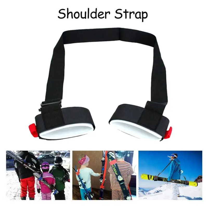 Snowboard Strap Adjustable Ski Pole Carrier Strap Shoulder Carrier Snow Board Carry Strap for Outdoor Sports Skiing Accessories