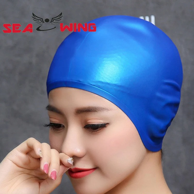 Professional Silicone Swimming Cap Equipment For Men and Women Large Waterproof With Long Hair and Ear Protectors swimming cap