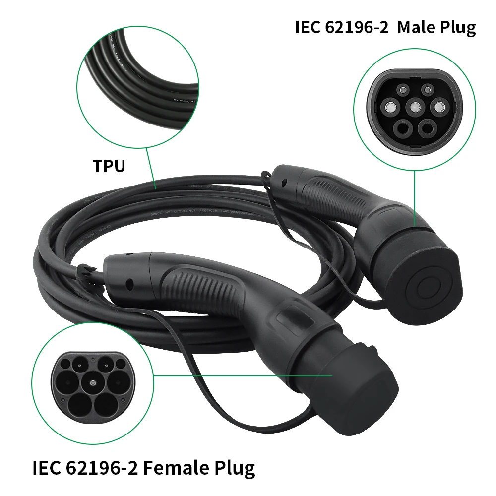 EVSUN EV ڵ   ̺ 1   ڵ 16A  2 - IEC 62196 ÷  ̼ 3.7KW